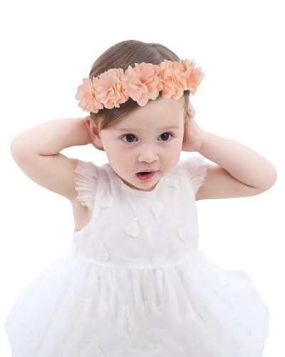 Baby Headbands Princess Peach Flower Crown Baby Girls Bow Cute Hair Accessories