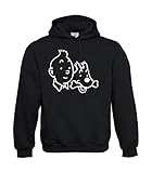  Textilhandel Hering Kapuzenpullover - Tim und Struppi (Schwarz, L)