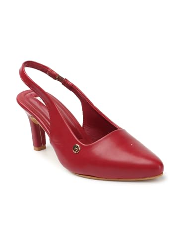 Image of ELLE Women Stylish and elegant Slingback Kitten Heel Mule Sandal