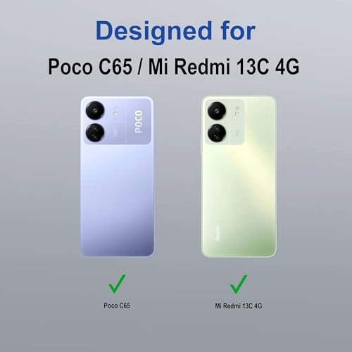 Image of Zapcase Back Case Cover for Poco C65 | Compatible for Poco C65 Back Cover | Case Cover with Camera Protection | (TPU + PC | Translucent Black)