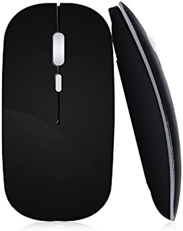 MARSHLAND Wireless Mouse Rechargeable One Month Battery Backup Silent Click Work with 800 1200 1600 DPI Mini Portable with Battery & USB Receiver Mouse for PC Laptop and Desktop (Black)