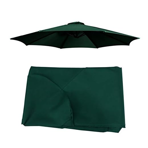 Cabilock uteplats paraply skydd polyester UV-skydd 8 ribbor utomhus bord paraply tak solskydd skydd ersättning för paraply sol sol (mörkgrön)