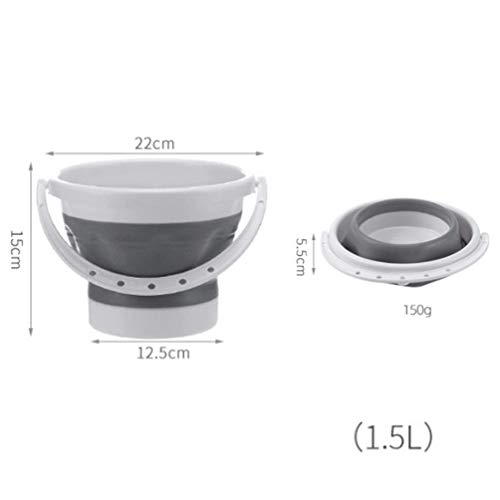Seau portable pliable mini récipient eau 1,5L camping pêche intérieur - 2
