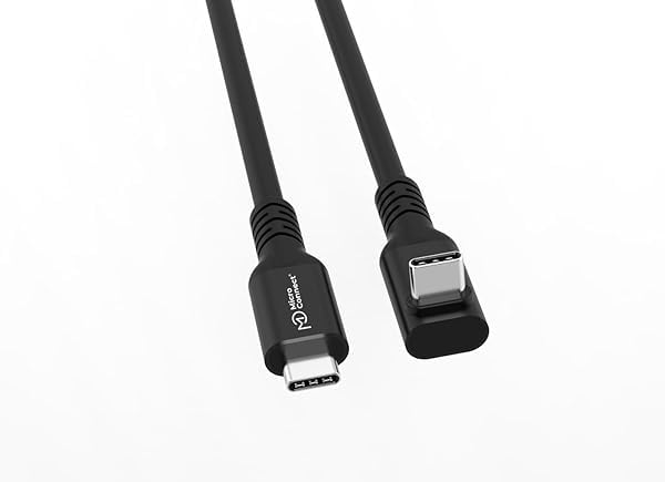 Kabel USB-C na USB-C kątowy 3 m, USB 3.2 Gen 2 x 2 20 Gb/s, Power Delivery 100 W, wideo 4K przy 60 Hz, czarny