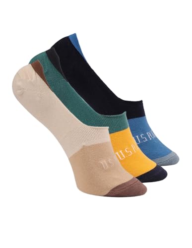 Image of U.S. POLO ASSN. Men's ES014 Contrast Patterned Knit No Show Socks - Pack Of 3