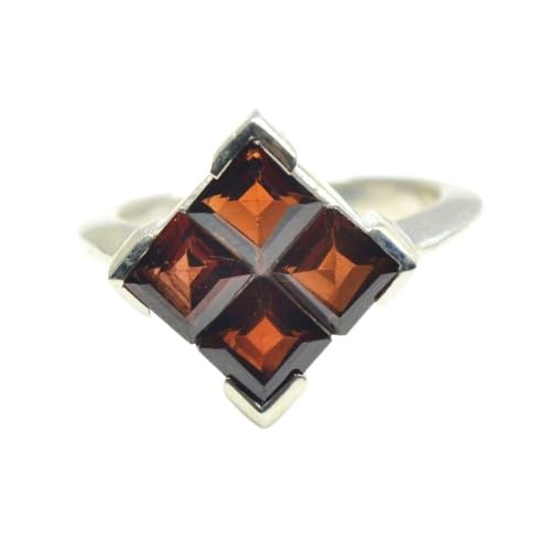 Bague en argent 925 et grenat rouge naturel véritable serti à la main