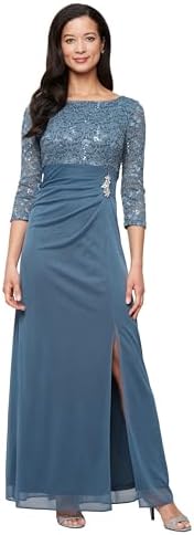 S.L. Fashions Women's Long Mother of The Bride Dress with Stretch...