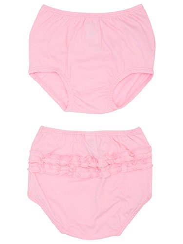 M&Co Baby Girl 100% Cotton Frilly Knickers Nappy Cover - Multipack 2 Pack Pink 12/18 Mth