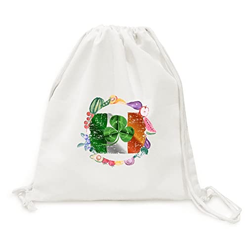Sac en tissu trèfle vert pour vos courses au marché de fruits et légumes