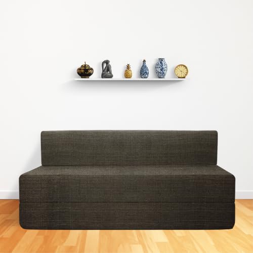 Image of CELLBELL Comfy Sofa Cum Bed 6x6 Feet | Foldable Dual Use Couch Bed with Soft Cushions & Sturdy Frame | Space Saving Modern Design for Living Room, Bedroom & Guest Use (Grey)