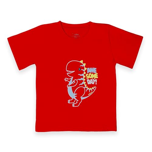 Image of Kidbea 100% Organic Soft Cotton Half Sleeve T-Shirt Multicolor Printed for Baby Boys