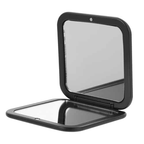 Healeved Espejo de tocador Plegable Espejo de Aumento de Viaje Espejo de Maquillaje portátil Espejo Plegable Espejos Bolso pequeño Espejo Mini Espejo para Bolso Resina Black