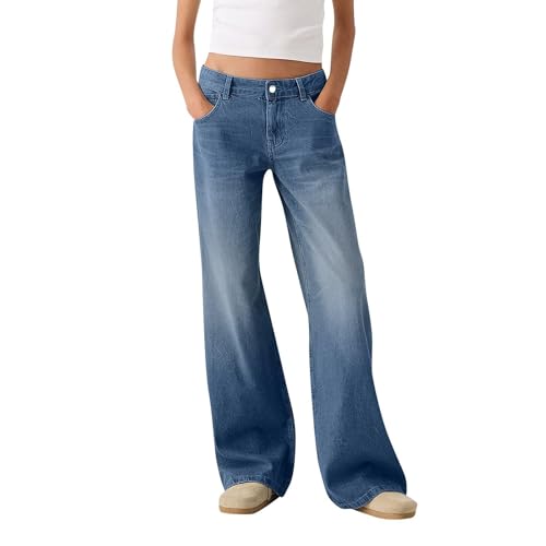 Women Baggy Jeans Low Rise Wide Leg Boyfriend Denim Pant Y2k Trendy Stretchy Straight Leg Loose Casual Cowgirl Pants2