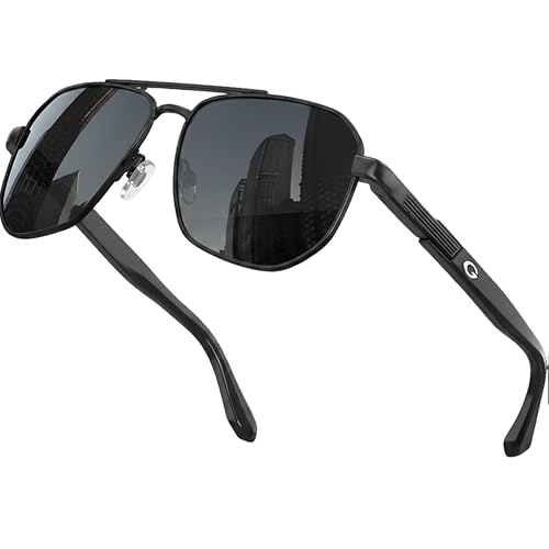 Image of grinderPUNCH Polarized Aviator Sunglasses Men Women Retro Vintage Square Pilot Sun Glasses UV400 Protection
