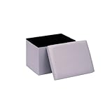 PINPLUS Sitzhocker mit Stauraum – Faltbarer Hocker aus Leinen, gepolsterter Fußhocker...