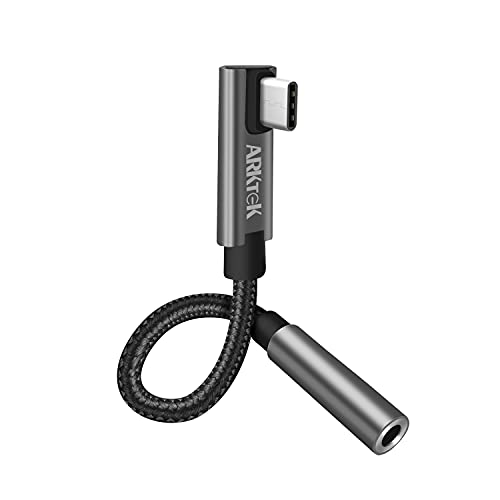 ARKTEK USB-C to 3.5mm Audio Adapter with Light, 128kHz / 24bit Hi-Res USB-C to AUX Adapter Compatible with Beats, Audio Technica, AKG, High-end Headset and USB Type C Phone Devices ( Space Gray )