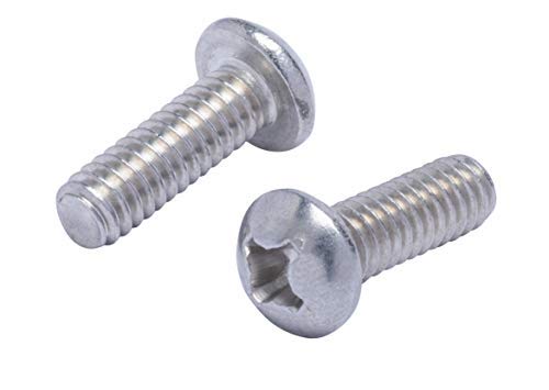 1/4"-20 X 3/4" Stainless Phillips Round Head Machine Screw, (25pc), Coarse Thread, 18-8 (304) Stainless Steel, by Bolt Dropper