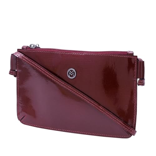 Bolsa Feminina Couro Bovino Legítimo Transversal Zíper Mariart 200 (Purple Verniz)