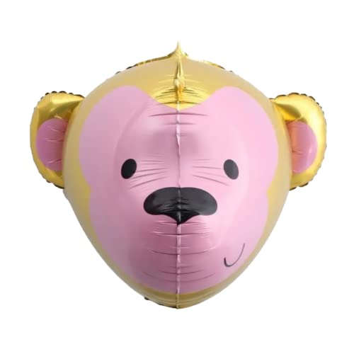 Image of Party Decorz Monkey 4D Face Golden Pink Foil Balloon (23X25 Inch, 1pcs) For Kids Animal,Safari, Zoo Theme Birthday Party Decoration