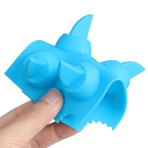 Molde de hielo silicona con forma de aleta de tiburón 6 piezas miniatura 4