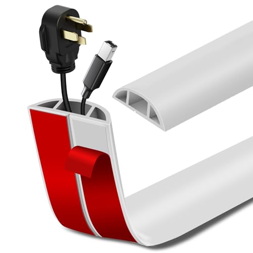 Passage de Cable au Sol adhésive PVC Flexible goulotte Passe Cable pour Bureau Maison entrepôt Concert (3m×3cm, Blanc)