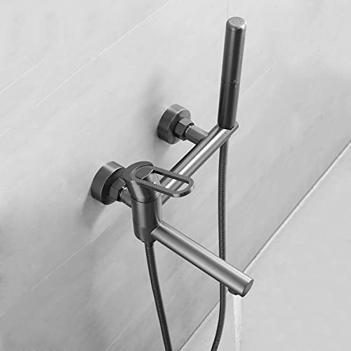 Mélangeur baignoire gris pour douche relaxante à deux jets