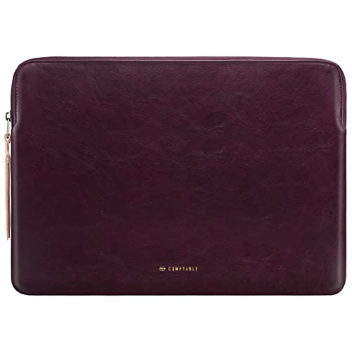 Image of Comfyable Tablet Sleeve Compatible for 12.9 inch iPad Pro M2 M1 2022 2021 with Magic /Smart Keyboard - PU Leather Waterproof Slim Protective Cover Case with Pencil Holder- Berry Brown