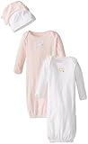 Burt's Bees Baby Baby Set of 2 Gowns + 2 Caps, 100% Organic Cotton, 1 Cloud + 1 Blossom, One Size