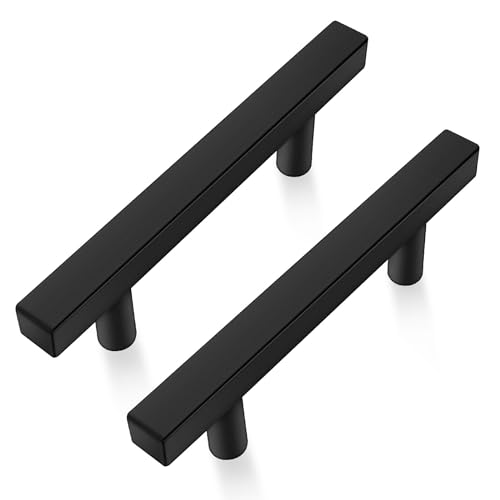 Onateel - Juego de 30 tiradores de gabinete de acero inoxidable de 5 pulgadas, color negro mate, tiradores de cajón central de 3 pulgadas, herrajes para gabinete de cocina