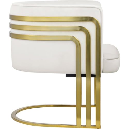 Sillón velvet crema con estructura de hierro miniatura 5
