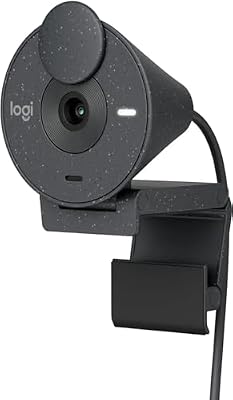Logitech - Brio 300 1920x1080p USB-C Webcam with Privacy Shutter, Auto Light&hellip;