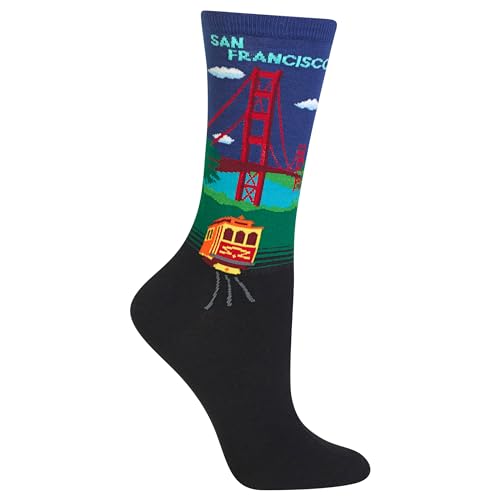 Hot Sox Women's Fun USA Travel & Cities Crew Socks-1 Pair Pack-Cool & Artistic Gifts