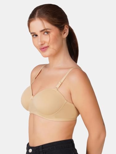 Image of BEWILD Women Balconette Bra | Lightly Padded Comfort | Soft Breathable Cotton Fabric | Seamless Design | Wirefree Comfort | Supportive Fit | Stylish Underwear
