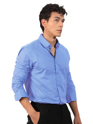 Tee Projekt Men's Solid Cotton Shirt for Corporate Interview