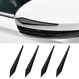 DUSCOKE 4PCS Car Door Edge Guard Protector, Self-Adhesive Vehicle Rearview Mirror Anti-Collision Strip, PVC Anti-Scratch Bumper Trim Guard, Universal Auto Body Accessory for Car SUV Truck (Black)