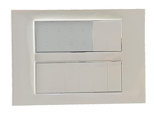 Image of Smarteefi Touch 8 Port Modular WiFi Smart Switch Board (7 Light Switch + 1 Switch 16A), Customizable with add-on modules, Compatible with Alexa & Google Home, White (Size: 12M (220mmx160mmx40mm))