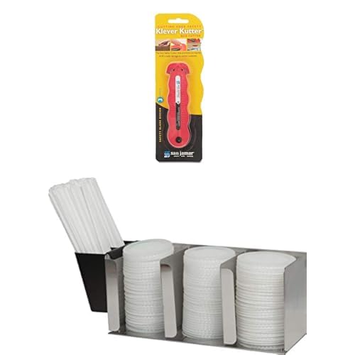 Bundle of San Jamar Klever Kutter Safety Cutter, Red + San Jamar Lid Organizer with Adjustable Dividers