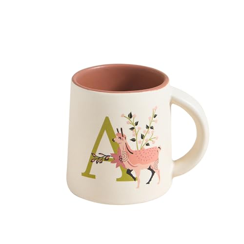 Chumbak Alphabet Mug - Alpaca A | Monogram Ceramic Cup | Tea/Coff...