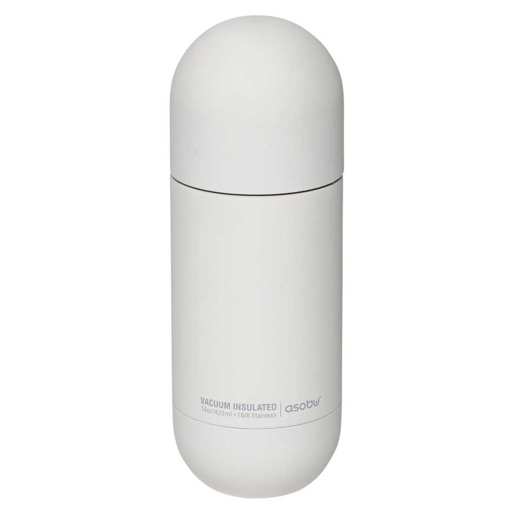 Asobu - ORB - Botella térmica de acero inoxidable con vaso, color blanco.