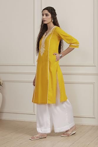 Image of BIBA Women Cotton Straight Kurta