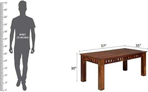 GM CRAFT Solid Sheesham Wood Six Seater Dining Set for Dining Room Restaurant Hotels Cafe, Wooden Dining Set, Sheesham Wood Dining Set,38 1