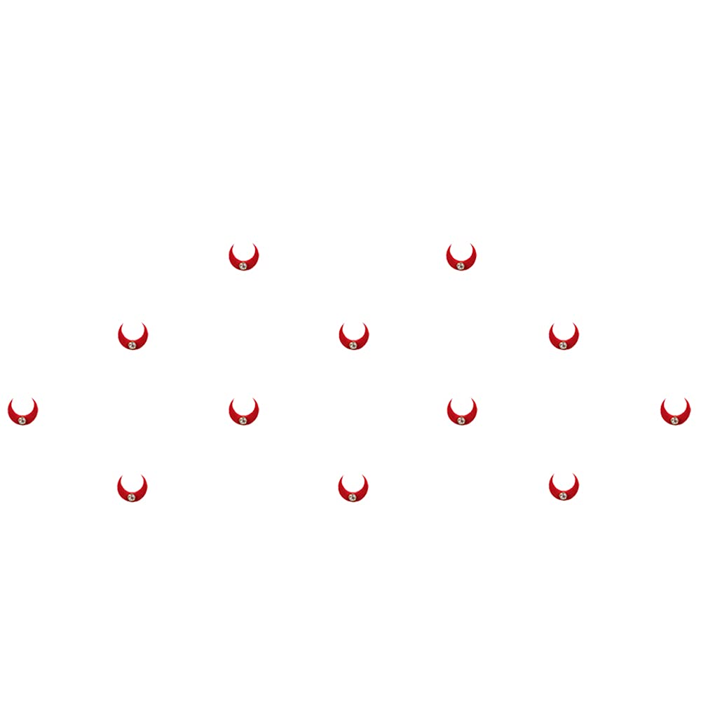 Comet Busters Red Moon Bindi With Silver Stone (5mm) (BIN1033)