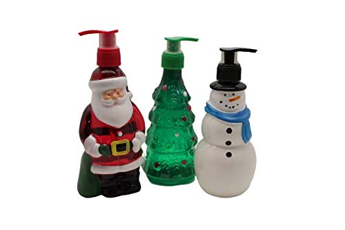 3 Pack Christmas Hand Soap Bundle- Santa with Toy Bag, Christmas Tree, and Snowman