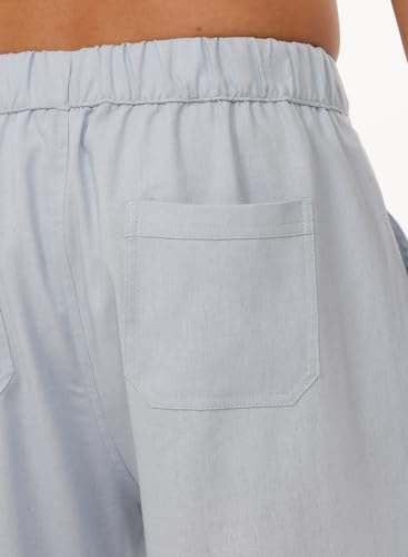 Mens Lightweight Cotton Linen Pants Elastic Drawstring Waist Trouser Casual Loose Fit Yoga Beach Pants Light Grey L 6