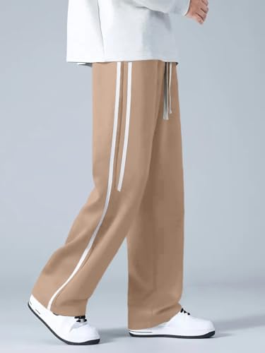 Image of GRECIILOOKS Korean Style Track Pants for Men - Loose Fit Lycra Cargo Joggers | Trendy Gym & Streetwear Bottoms with Utility Pockets (Available in Plus Size)
