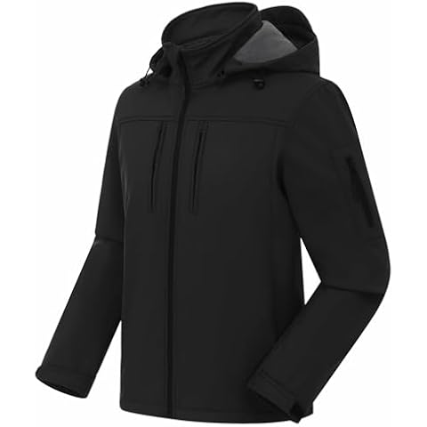 CREATMO US Men's Windproof Outdoor Running Coat Breathable Windbreaker Golf Jacket W Hood Black 2XL Cover