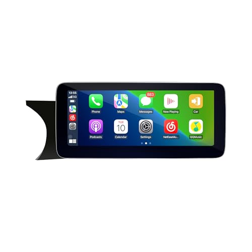 Écran Android 12.3 Pouces pour Mercedes W204 Classe C, Compatible avec Apple CarPlay et Android Auto, Navigation NTG 4.5/4.7, Mirroring sans Fil, Google Maps, Netflix, Youtube (128GB)