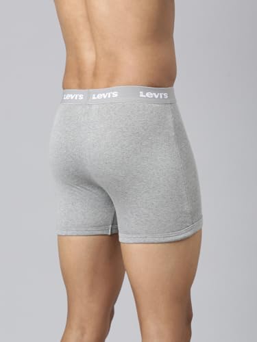 Image of Levi's 001 Classic Boxer Brief for Men | 100% Pure Cotton | Solid | Mid-Rise Men's Underwear | Anti-Roll Waistband | Durable Comfort with Extra Supportive Gusset | Functional Fly | Pack of 2