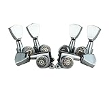 Eddaray Guitar Locking Tuners (3R + 3L) - 1:18 Gear Ratio Lock String Tuning Key Pegs Machine Heads with Tulip Shaped Knob Replacement Guitar Accessories (E-104SP, Chrome)