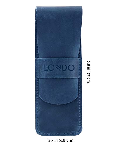 Image of Londo Genuine Leather Pen and Pencil Case with Tuck in Flap, Stationery Bag